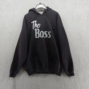 The Boss‎ Sweater Mens XL Black Hoodie Libas Solid Basic Pullover Springsteen
